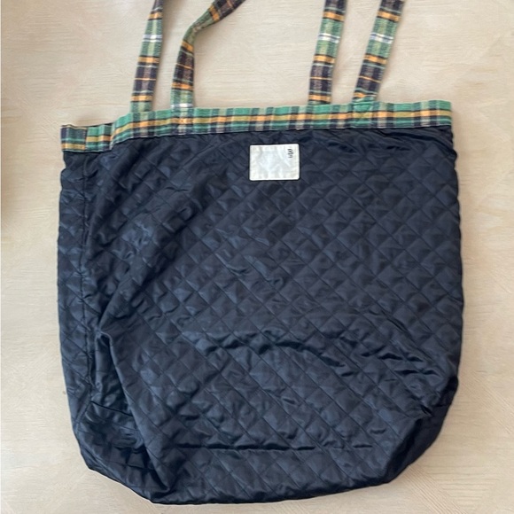 R13 Tote Bag Medium 2 Straps Oversized Flannel 💚 Green Plaid Grunge Street Luxe - Picture 13 of 16